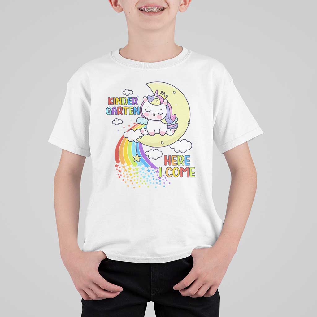 Kindergarten Here I come T Shirt For Kid Cute Unicorn Back To School - Wonder Print Shop
