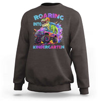Roaring Into Kindergarten Sweatshirt Funny Dinosaur Monster Truck Back To School - Wonder Print Shop