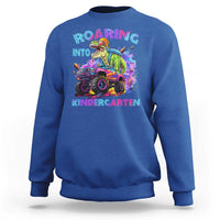 Roaring Into Kindergarten Sweatshirt Funny Dinosaur Monster Truck Back To School - Wonder Print Shop