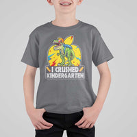 I Crushed Kindergarten Graduation Funny Dinosaur T Shirt For Kid - Wonder Print Shop