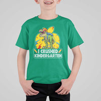 I Crushed Kindergarten Graduation Funny Dinosaur T Shirt For Kid - Wonder Print Shop