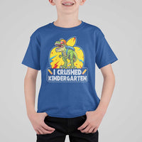 I Crushed Kindergarten Graduation Funny Dinosaur T Shirt For Kid - Wonder Print Shop