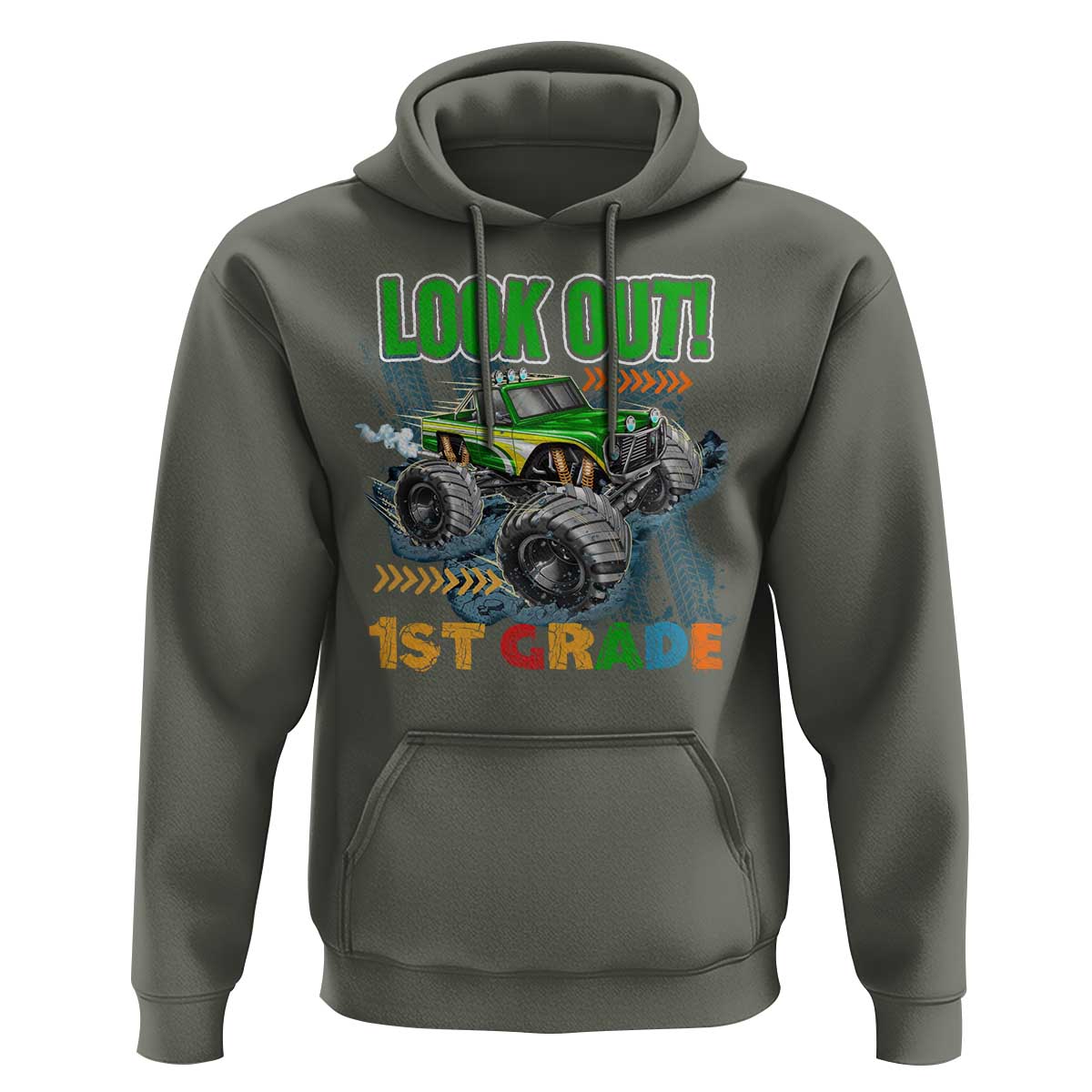 Look Out 1st Grade Monster Truck Hoodie - Wonder Print Shop