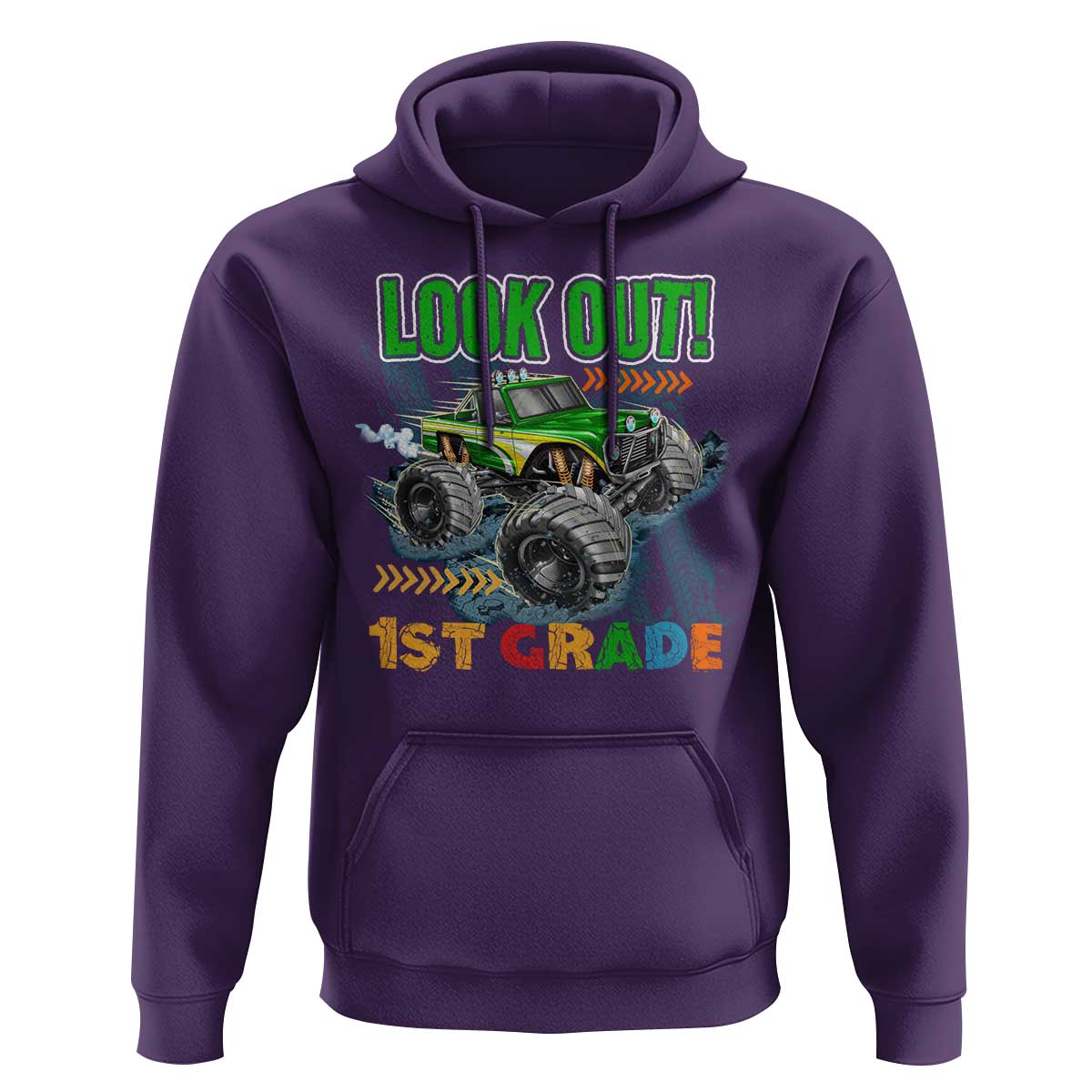Look Out 1st Grade Monster Truck Hoodie - Wonder Print Shop