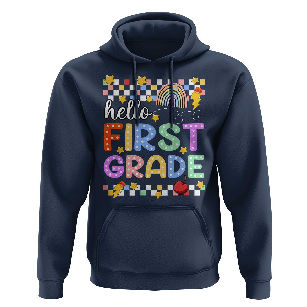 Hello First Grade Groovy Back To School Hoodie - Wonder Print Shop