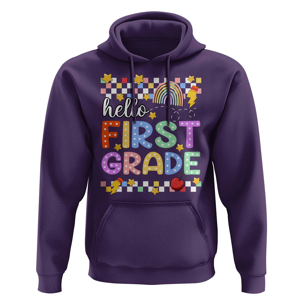 Hello First Grade Groovy Back To School Hoodie - Wonder Print Shop
