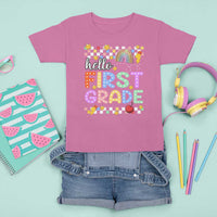 Hello First Grade Groovy Back To School T Shirt For Kid - Wonder Print Shop