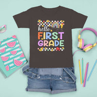 Hello First Grade Groovy Back To School T Shirt For Kid - Wonder Print Shop