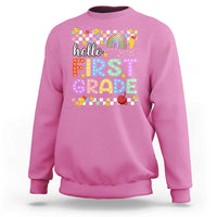 Hello First Grade Groovy Back To School Sweatshirt - Wonder Print Shop