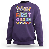 Hello First Grade Groovy Back To School Sweatshirt - Wonder Print Shop