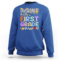Hello First Grade Groovy Back To School Sweatshirt - Wonder Print Shop