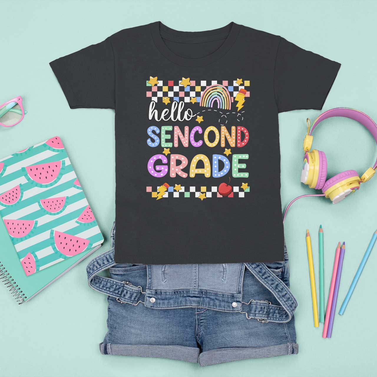 Hello Second Grade Groovy Back To School T Shirt For Kid - Wonder Print Shop