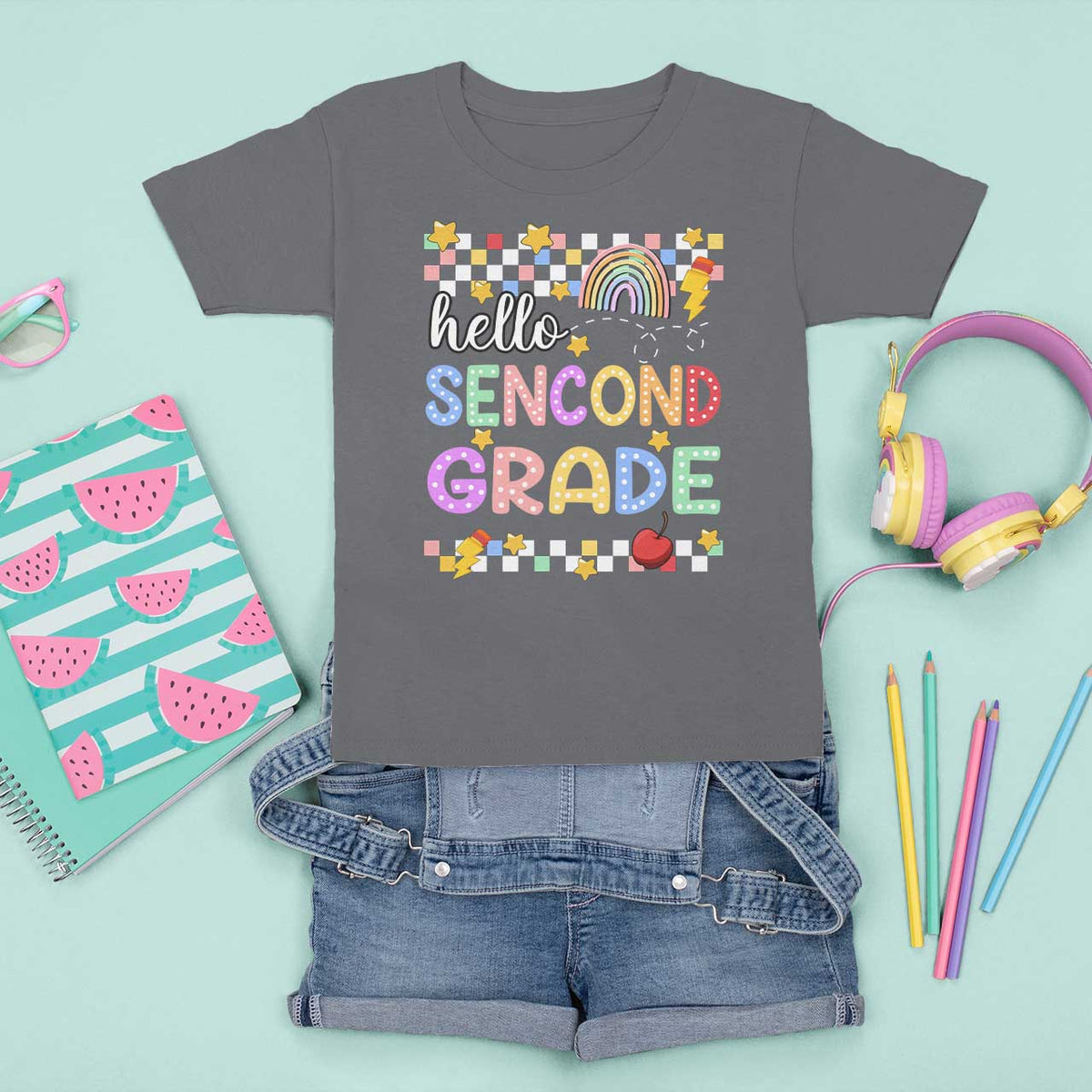 Hello Second Grade Groovy Back To School T Shirt For Kid - Wonder Print Shop