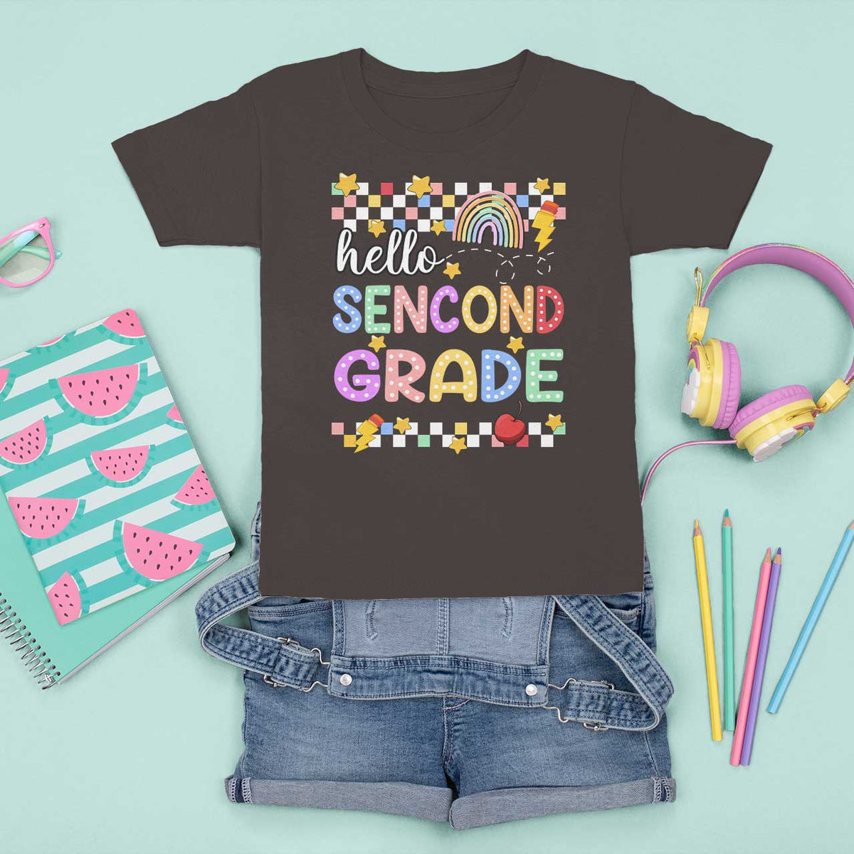 Hello Second Grade Groovy Back To School T Shirt For Kid - Wonder Print Shop