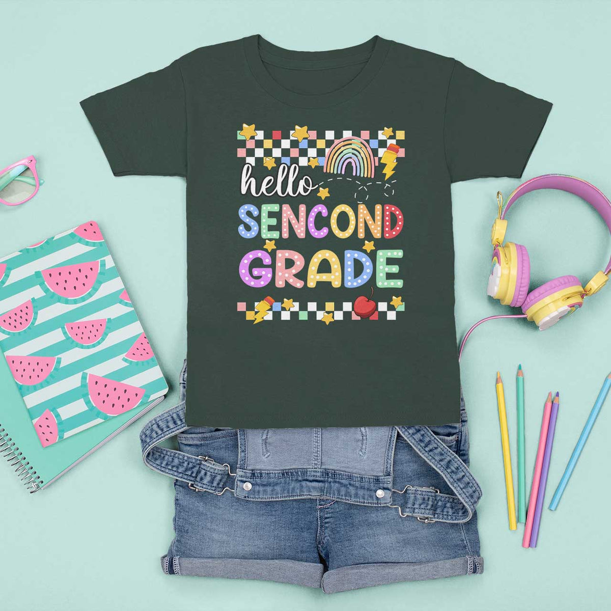 Hello Second Grade Groovy Back To School T Shirt For Kid - Wonder Print Shop