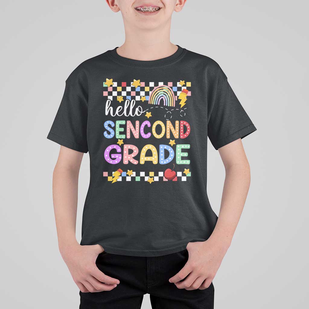 Hello Second Grade Groovy Back To School T Shirt For Kid - Wonder Print Shop