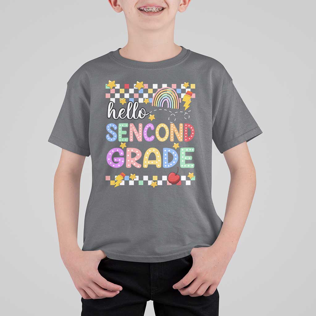 Hello Second Grade Groovy Back To School T Shirt For Kid - Wonder Print Shop