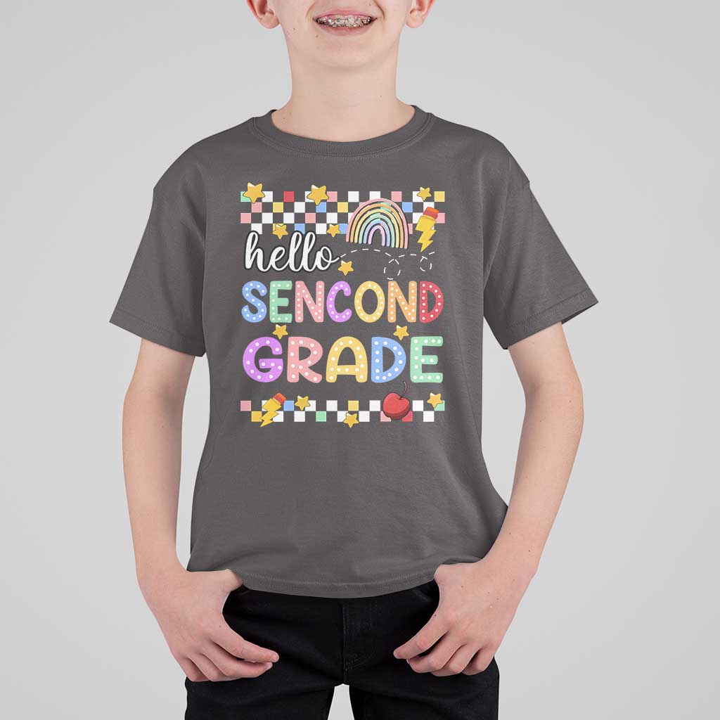 Hello Second Grade Groovy Back To School T Shirt For Kid - Wonder Print Shop