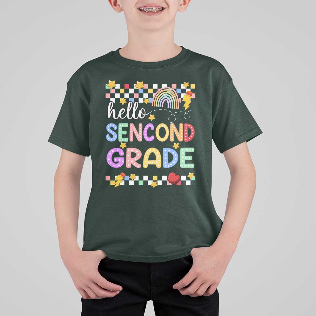 Hello Second Grade Groovy Back To School T Shirt For Kid - Wonder Print Shop
