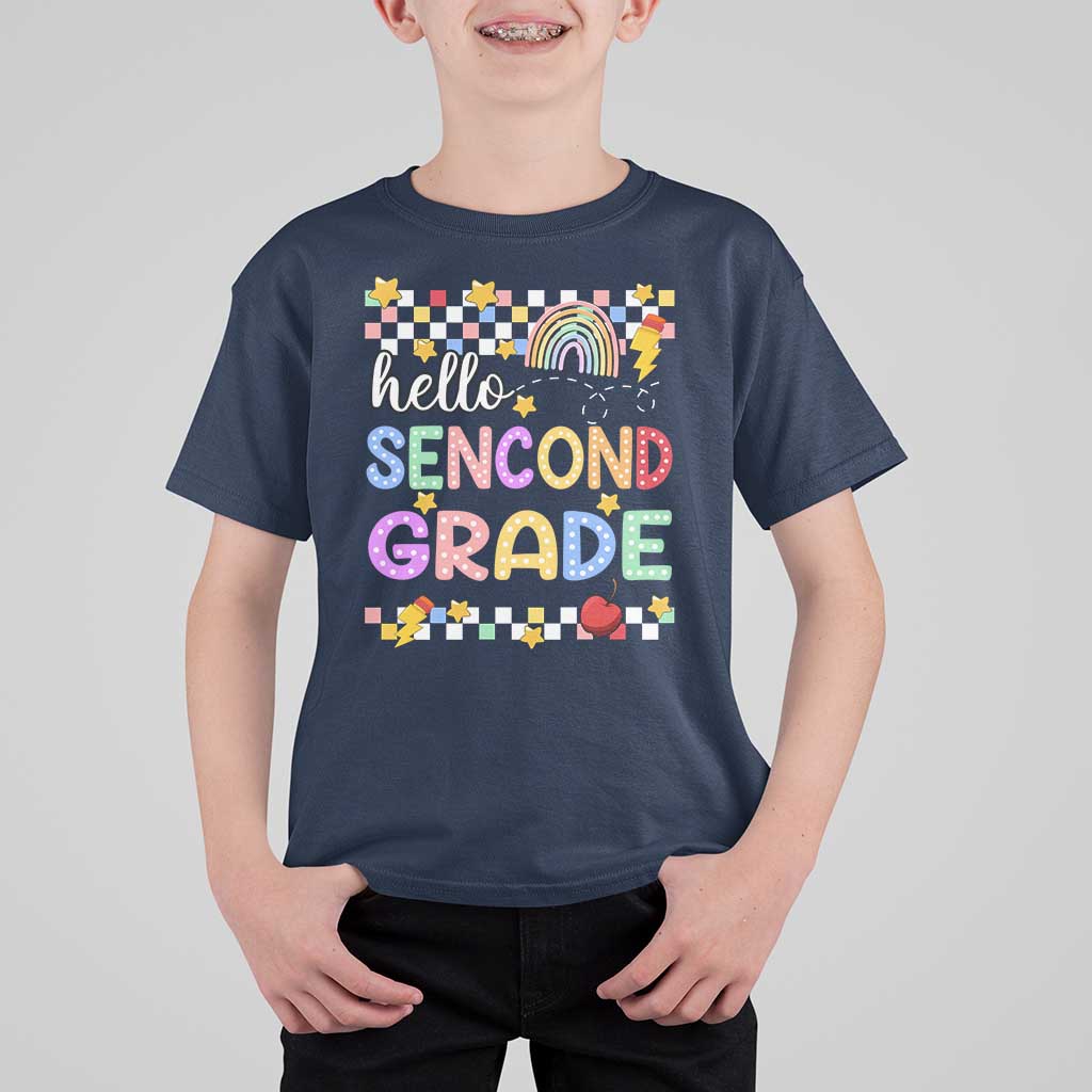 Hello Second Grade Groovy Back To School T Shirt For Kid - Wonder Print Shop