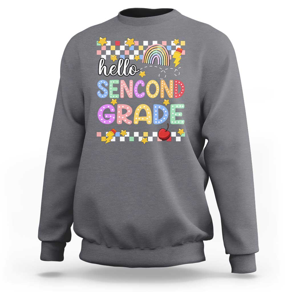 Hello Second Grade Groovy Back To School Sweatshirt - Wonder Print Shop