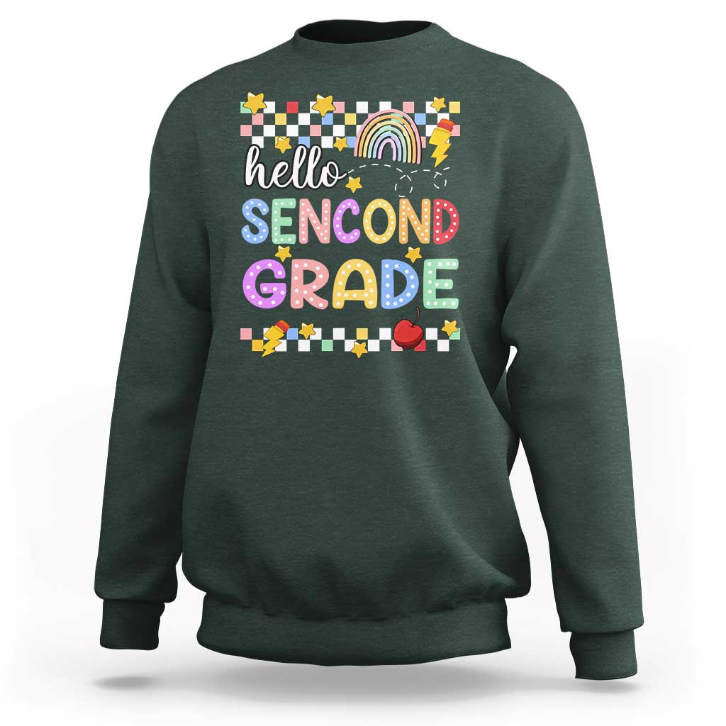 Hello Second Grade Groovy Back To School Sweatshirt - Wonder Print Shop