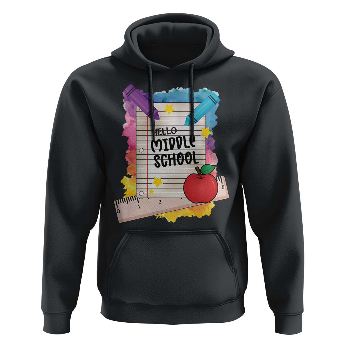 Hello Middle School Watercolor Back To School Hoodie - Wonder Print Shop