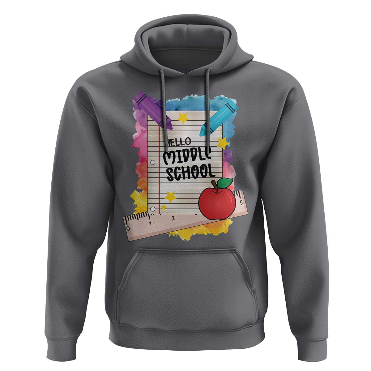 Hello Middle School Watercolor Back To School Hoodie - Wonder Print Shop