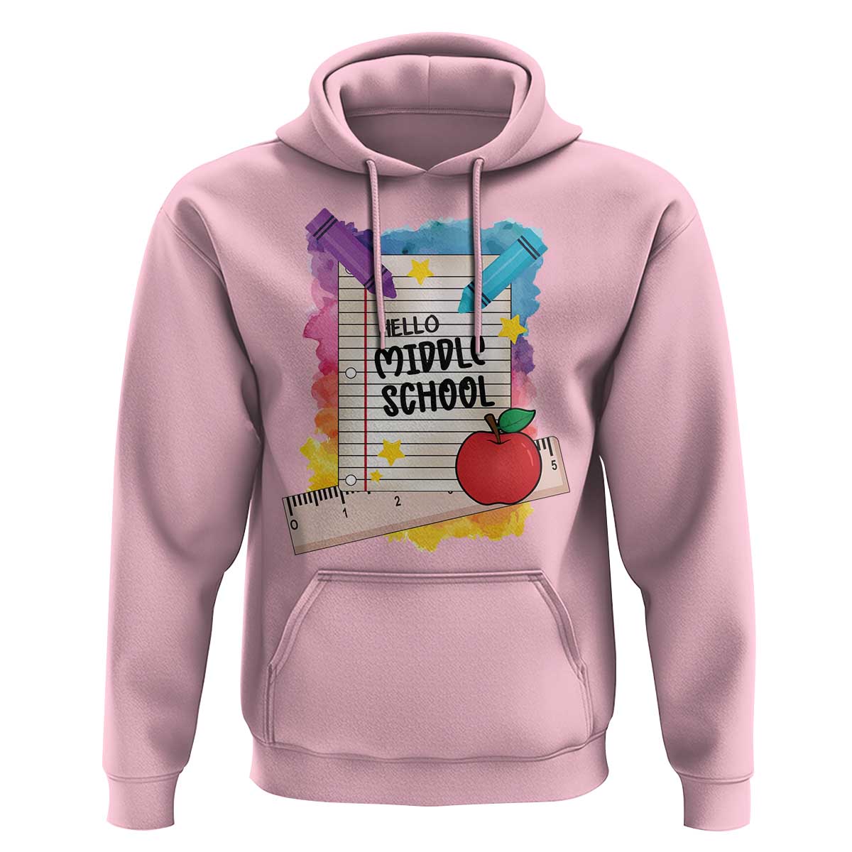 Hello Middle School Watercolor Back To School Hoodie - Wonder Print Shop