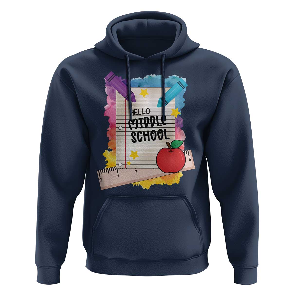 Hello Middle School Watercolor Back To School Hoodie - Wonder Print Shop