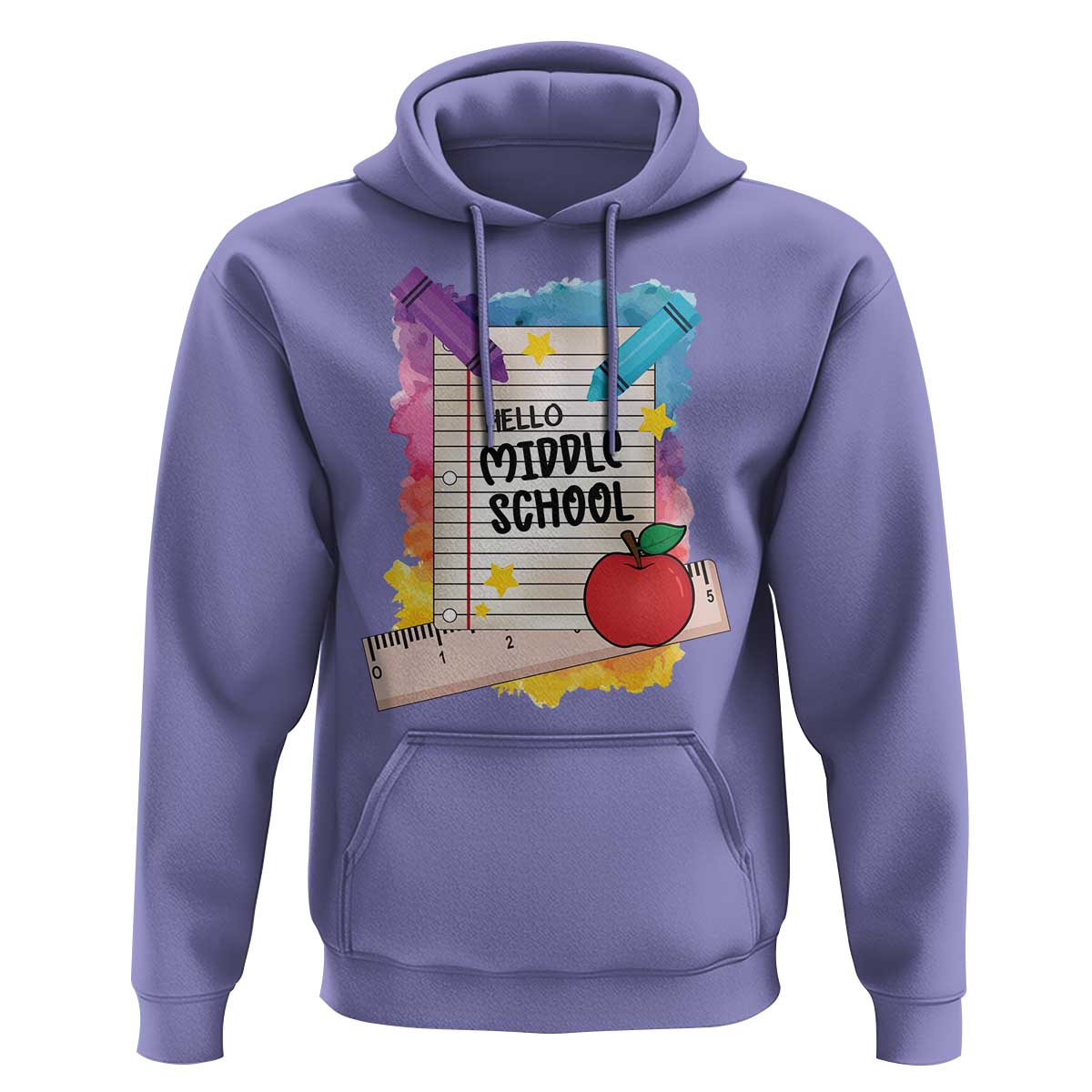 Hello Middle School Watercolor Back To School Hoodie - Wonder Print Shop