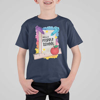 Hello Middle School Watercolor Back To School T Shirt For Kid - Wonder Print Shop