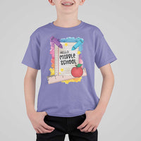 Hello Middle School Watercolor Back To School T Shirt For Kid - Wonder Print Shop