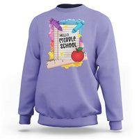Hello Middle School Watercolor Back To School Sweatshirt - Wonder Print Shop