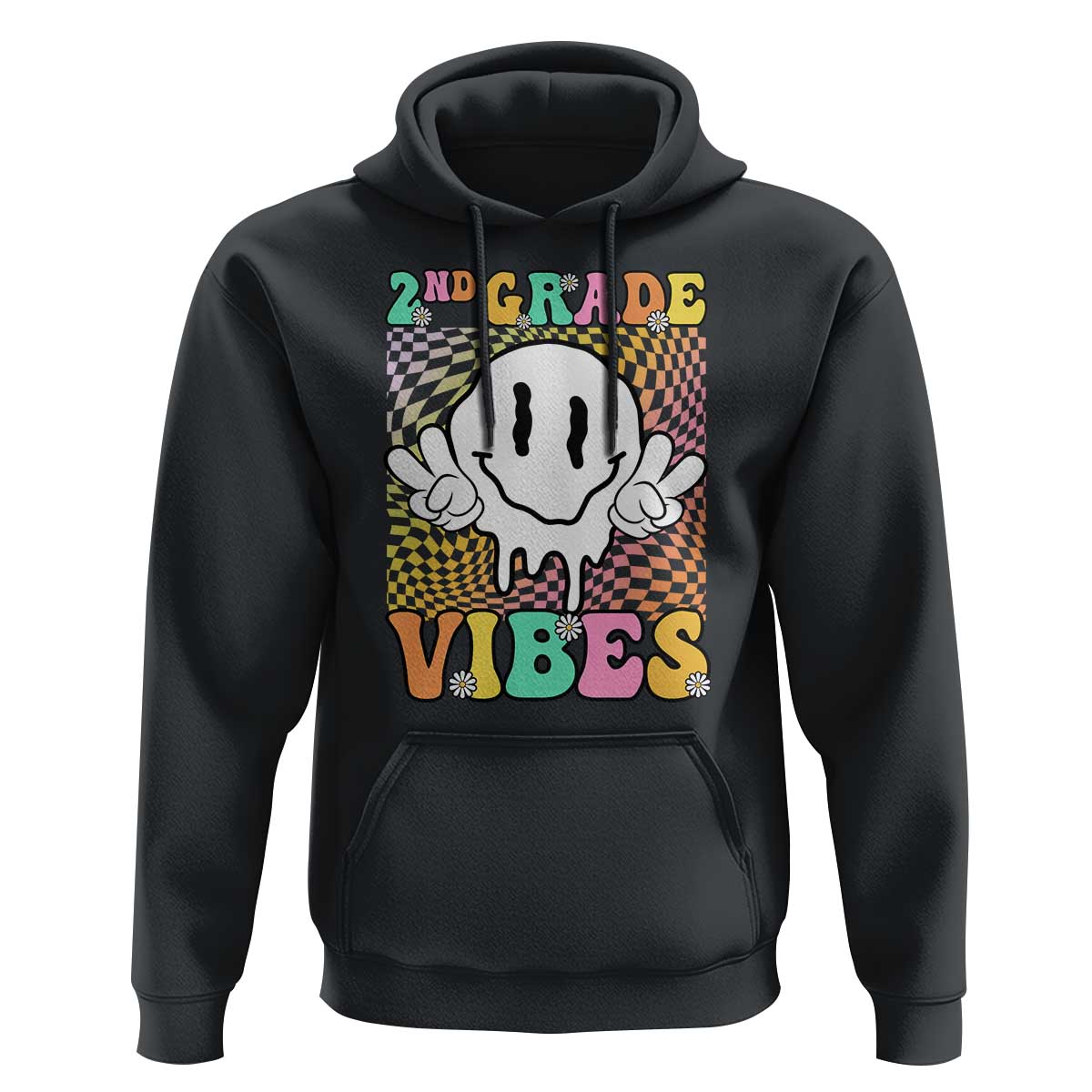2nd Grade Vibes Hoodie Retro Groovy Back To School - Wonder Print Shop