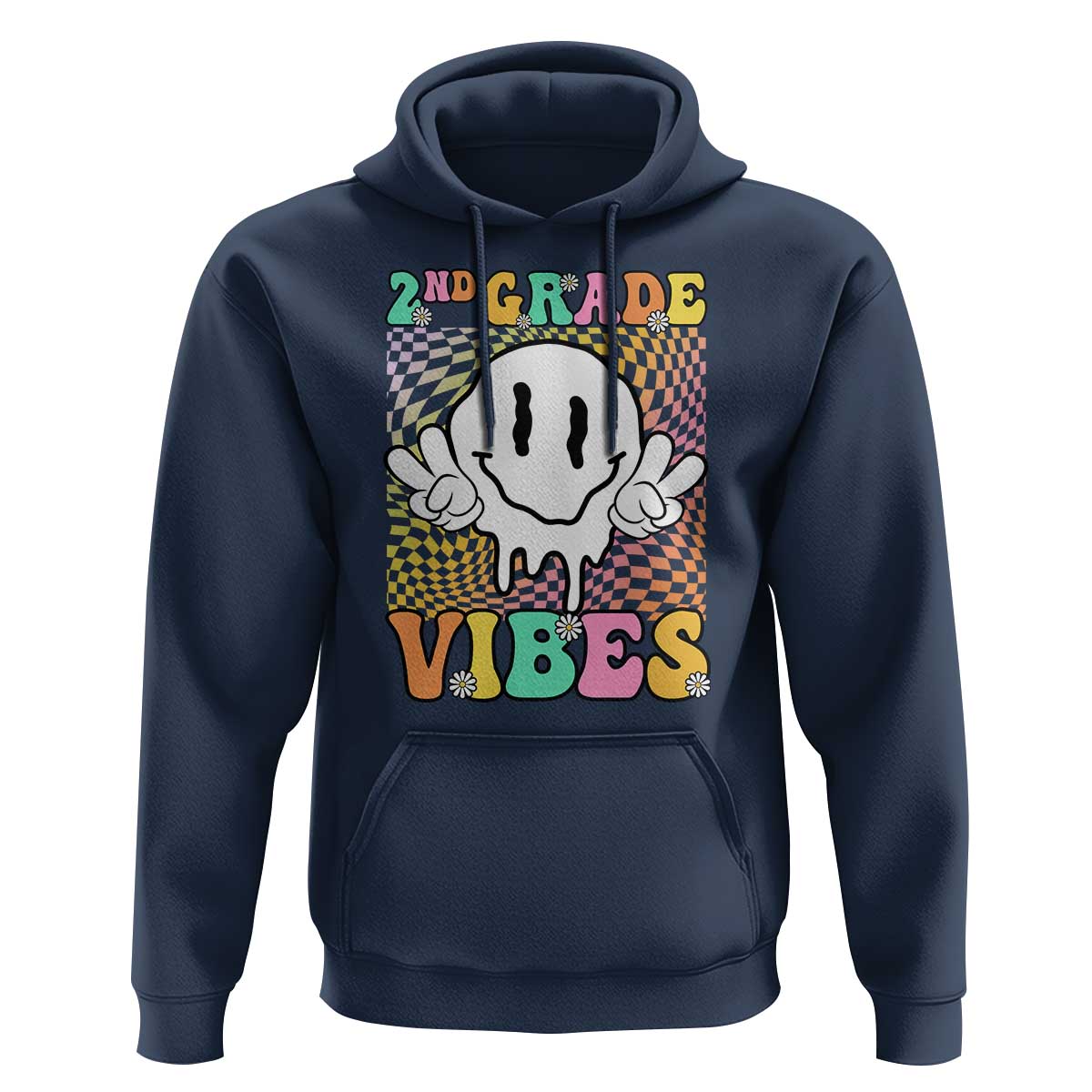 2nd Grade Vibes Hoodie Retro Groovy Back To School - Wonder Print Shop
