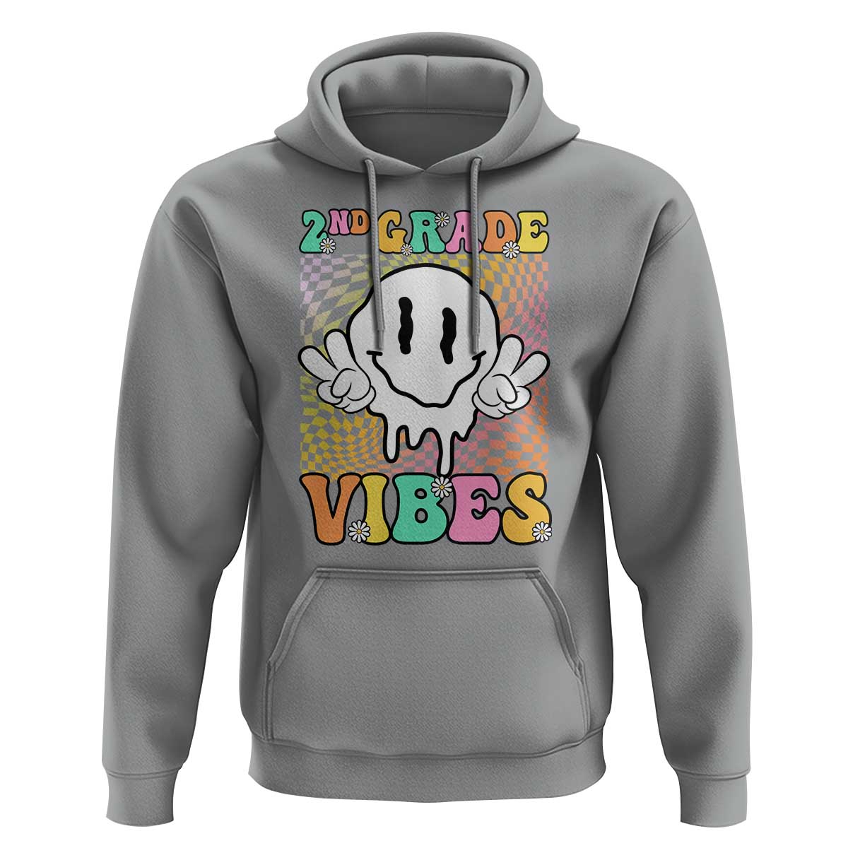 2nd Grade Vibes Hoodie Retro Groovy Back To School - Wonder Print Shop