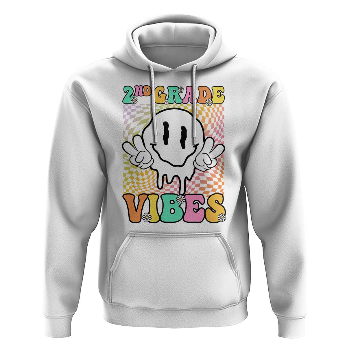 2nd Grade Vibes Hoodie Retro Groovy Back To School - Wonder Print Shop