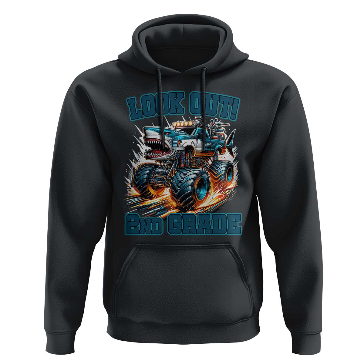 Look Out 2nd Grade Monster Truck Hoodie - Wonder Print Shop