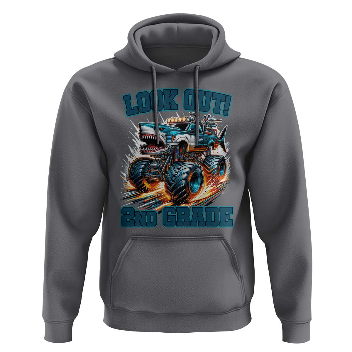 Look Out 2nd Grade Monster Truck Hoodie - Wonder Print Shop