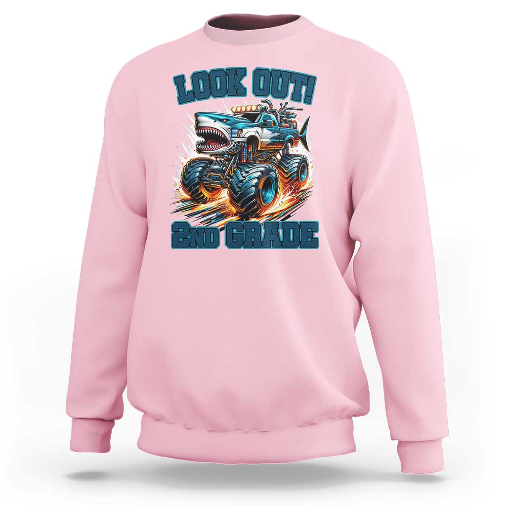 Look Out 2nd Grade Monster Truck Sweatshirt - Wonder Print Shop