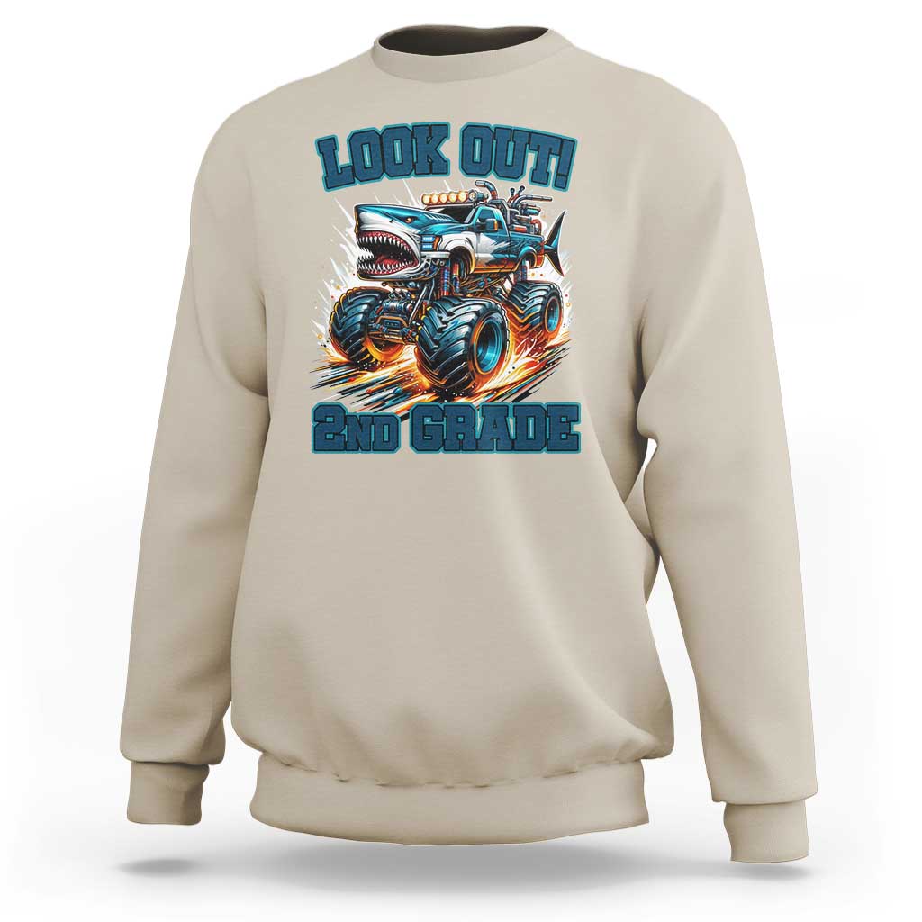 Look Out 2nd Grade Monster Truck Sweatshirt - Wonder Print Shop