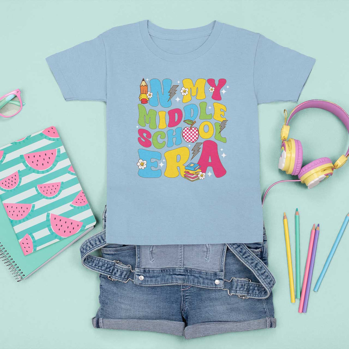 In My Middle School Era Retro Groovy T Shirt For Kid - Wonder Print Shop