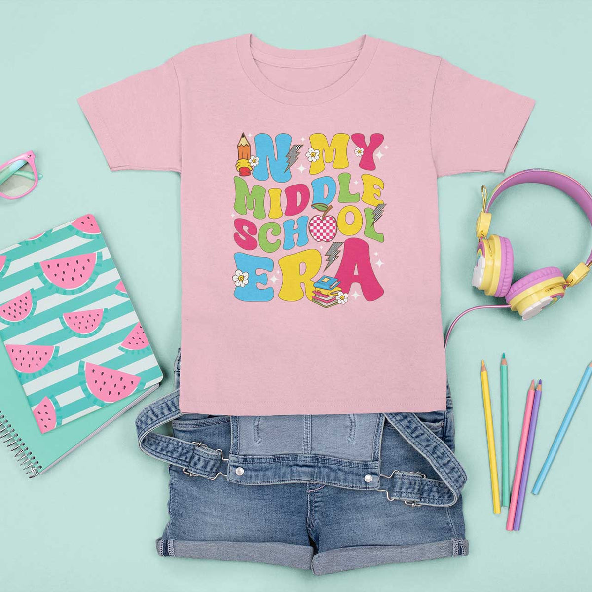 In My Middle School Era Retro Groovy T Shirt For Kid - Wonder Print Shop