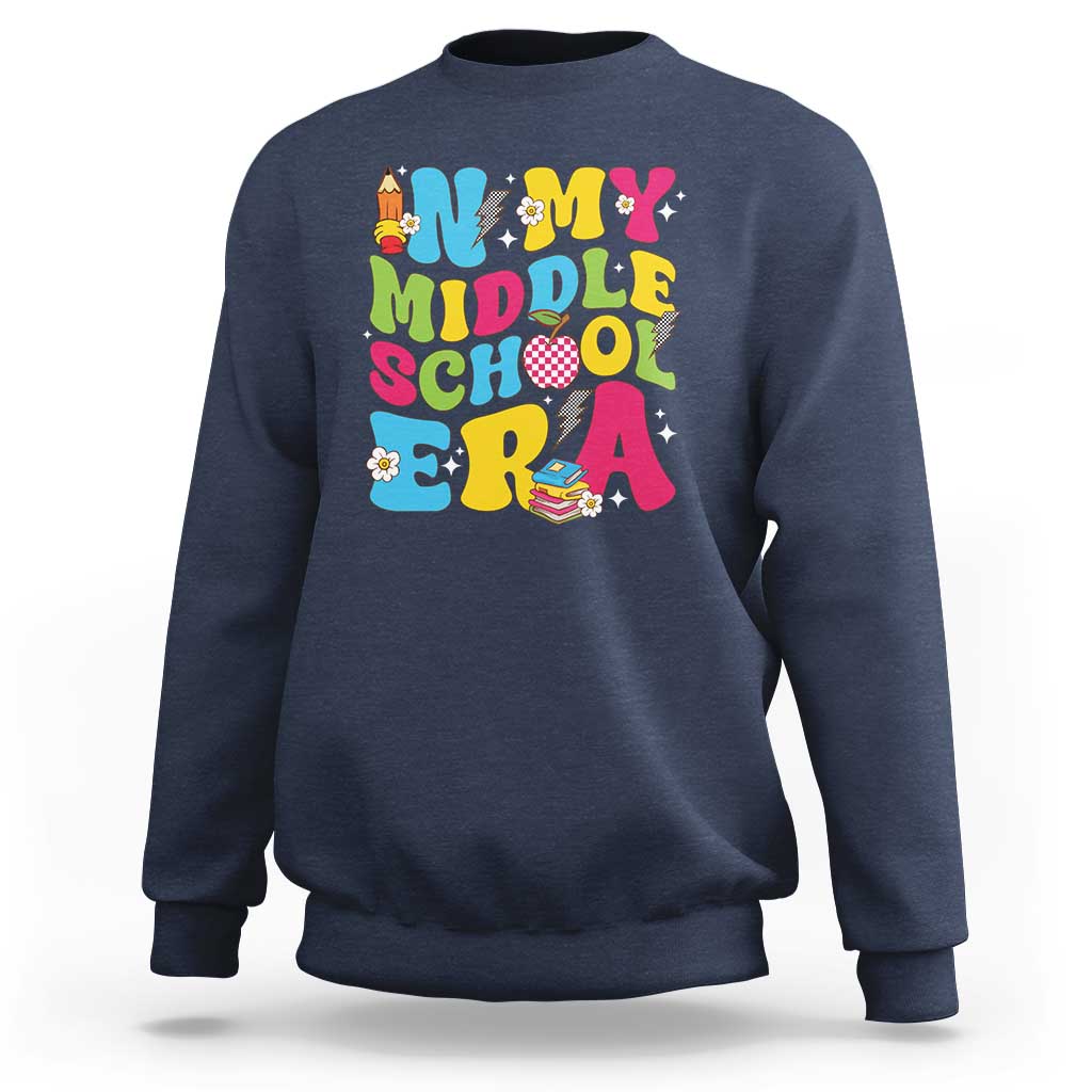 In My Middle School Era Retro Groovy Sweatshirt - Wonder Print Shop