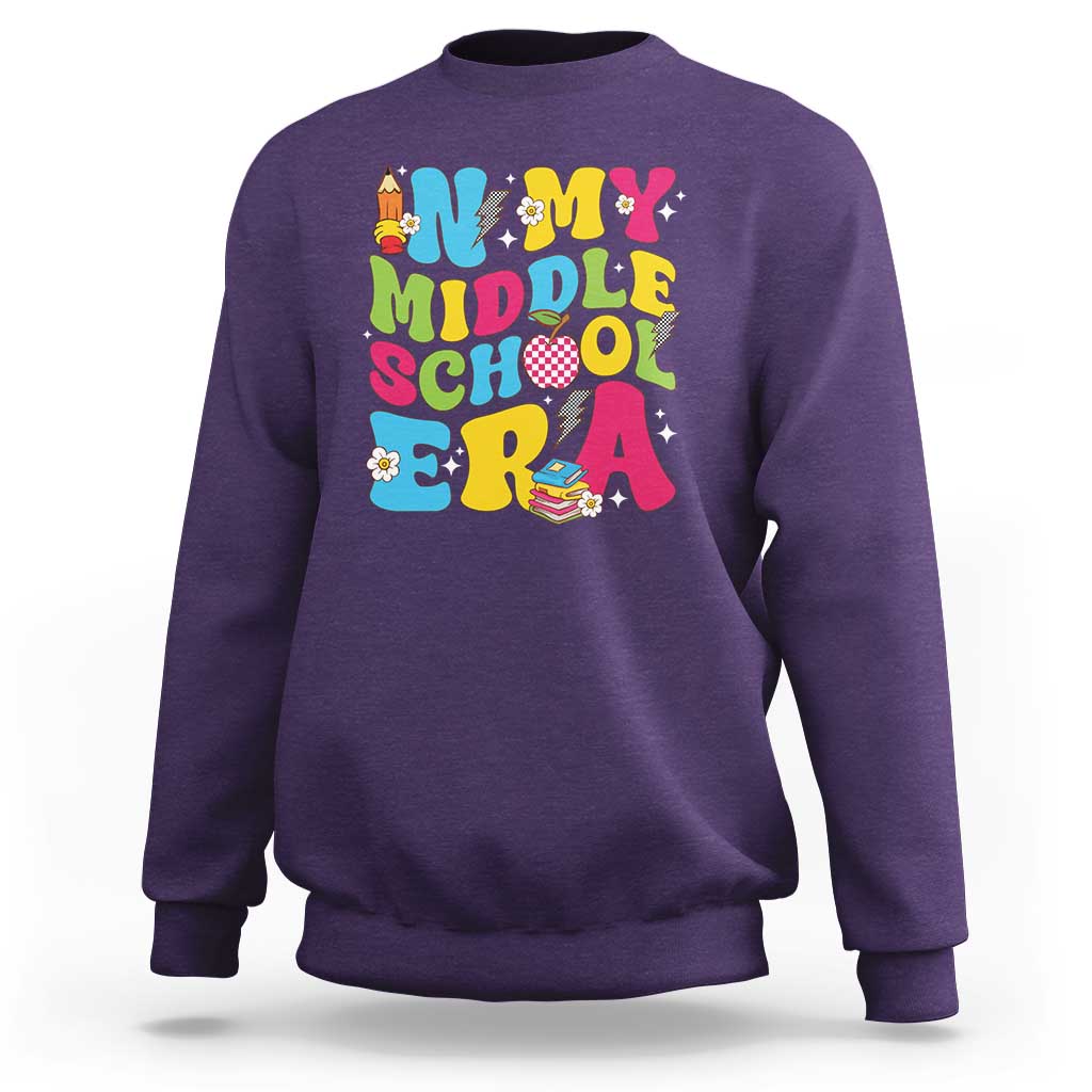 In My Middle School Era Retro Groovy Sweatshirt - Wonder Print Shop