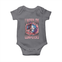 Funny Programmer Baby Onesie I Work On Computers Japan Anime Cat