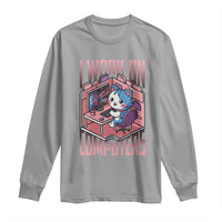 Funny Programmer Long Sleeve Shirt I Work On Computers Japan Anime Cat