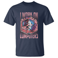 Funny Programmer T Shirt I Work On Computers Japan Anime Cat