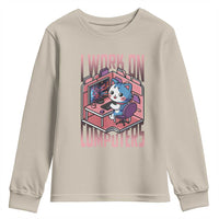 Funny Programmer Youth Sweatshirt I Work On Computers Japan Anime Cat
